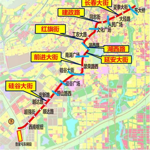 全新5线地铁线路图解析